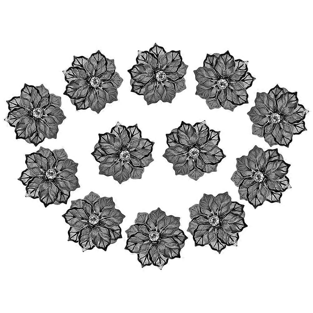 Tavolo da pranzo Portatovaglioli in metallo Portatovaglioli Eleganti portatovaglioli di fiori per San Valentino 5.1X5CM 12 pezzi
