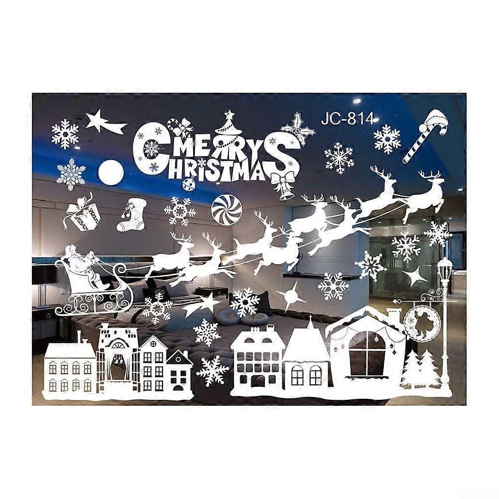 Festive Christmas Stickers Snowflakes and Reindeer Static Cling for Glass Surfaces (B) Ref: 6050