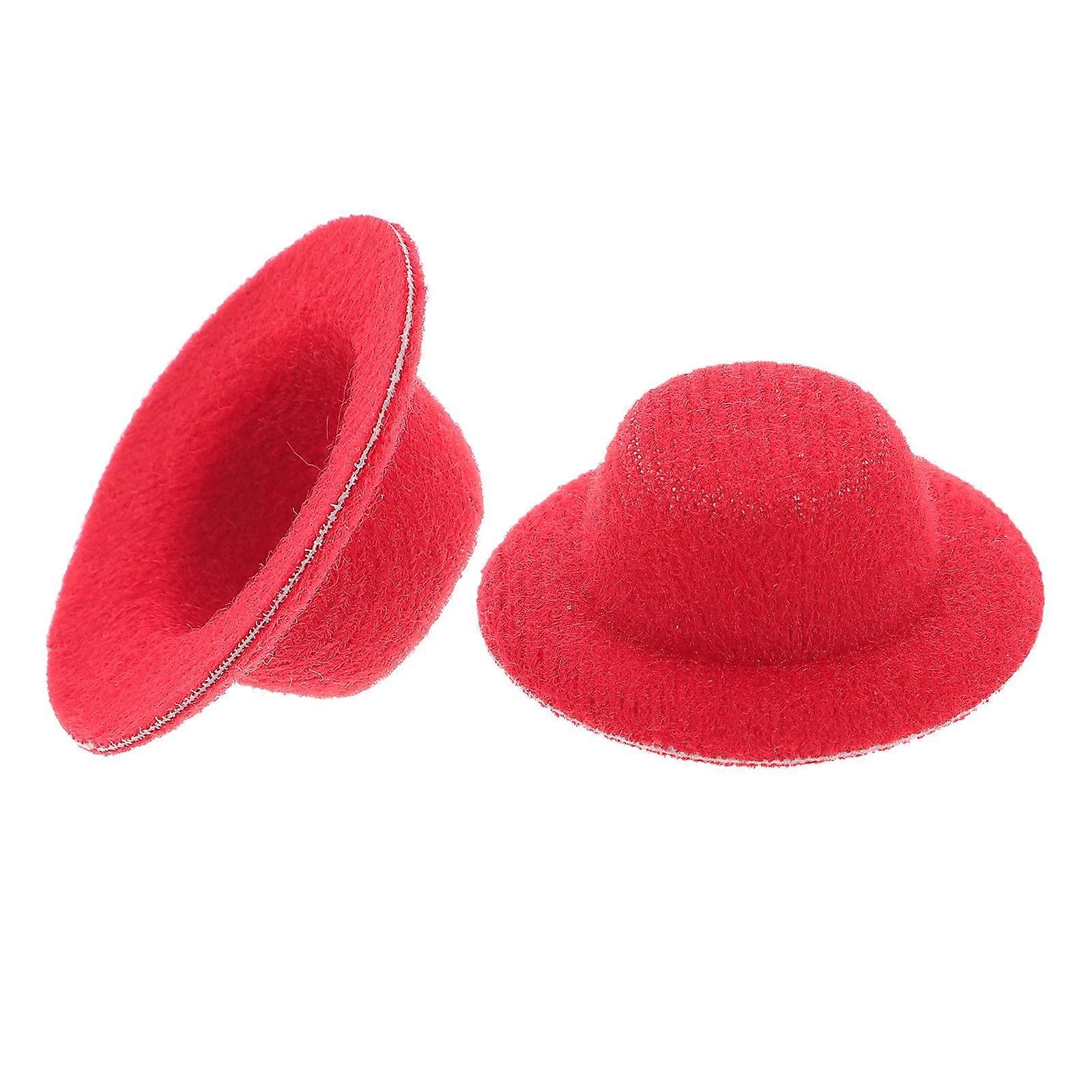 20pcs Mini Fabric Hats for Dolls, Dollhouse Decor, Pretend Play Accessories, Red Jazz Style, Dress Up & Photo Props