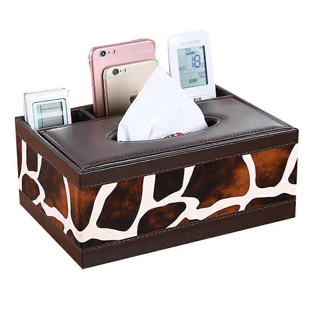 Household Vehicle-Mounted Paper Drawer Napkin Paper Box Multi-Function Leather Paper Towel Box-Stripe