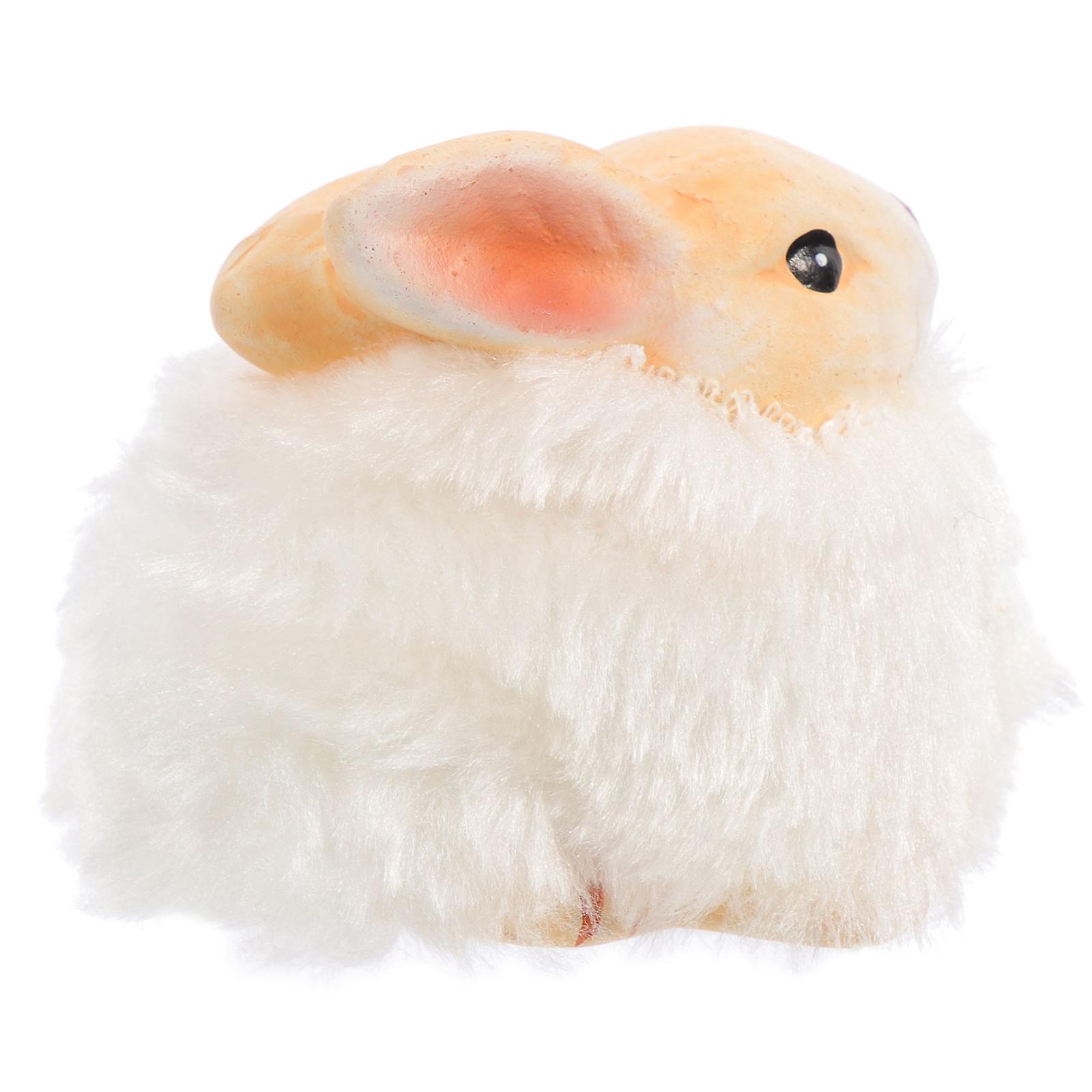 Ceramic Bunny Statue White Bunny Rabbit Decor for Decor As Micro Landscape Accent