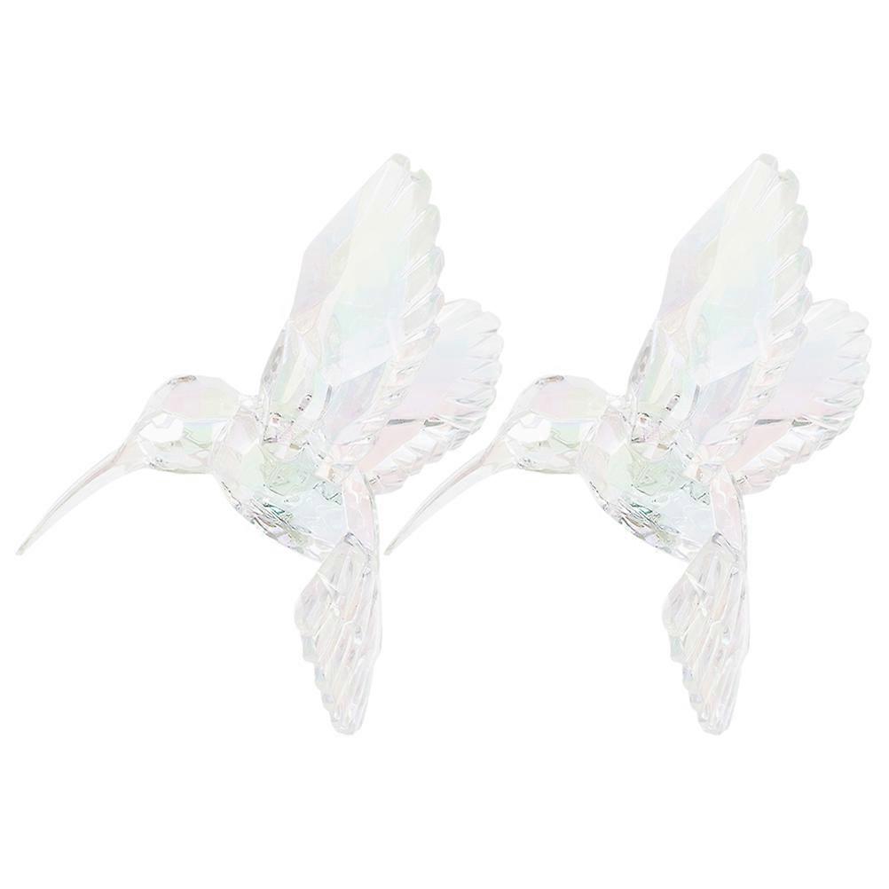 Iridescent Acrylic Hummingbird Hanging Pendants – Light Reflecting Decorative Bird Ornaments for Ceiling, Window, Garden, Home & Office Decor – 2pcs