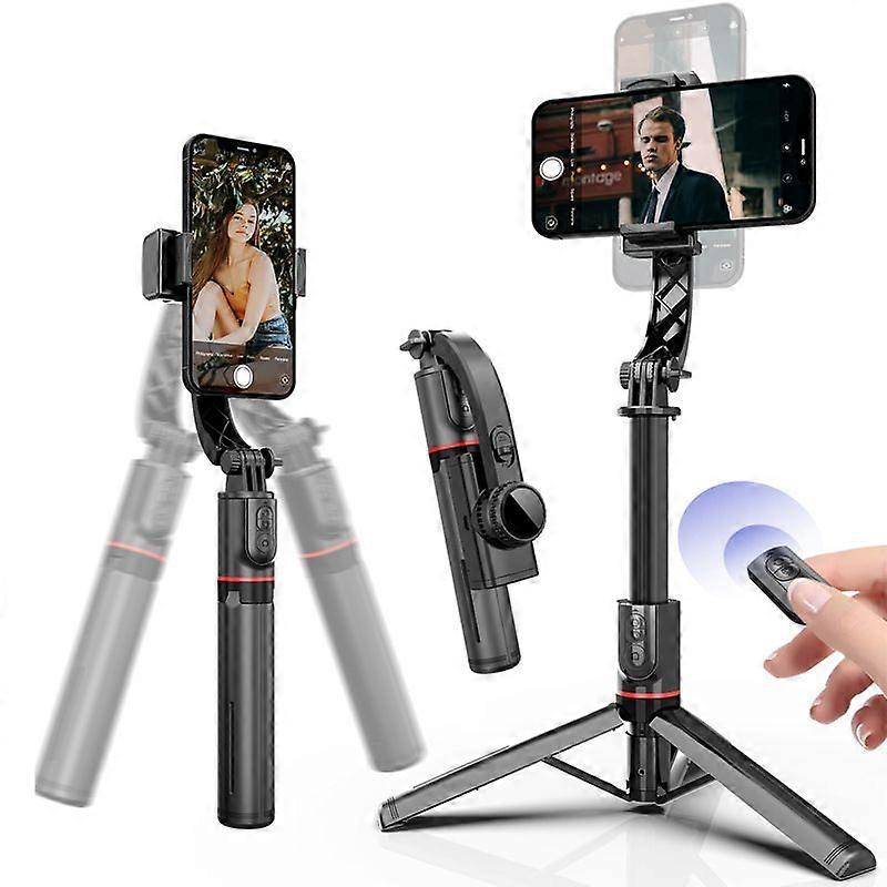 Smartphone Gimbal Stabilizer with Remote, Aluminum Extendable Selfie Stick Tripod, Compatible with iPhone and Android