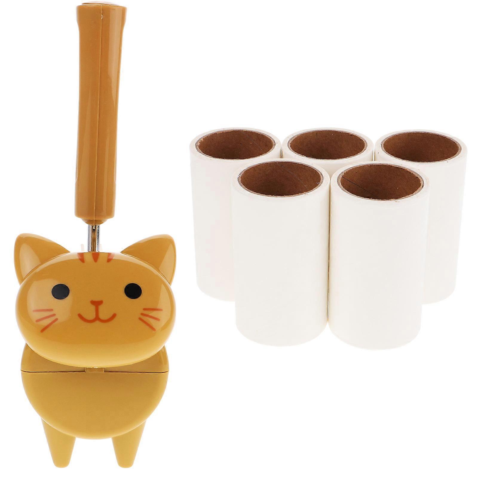 Pet Hair Removal Lint Roller Brush Cat Shaped Compact and Small For Home Use 1Set