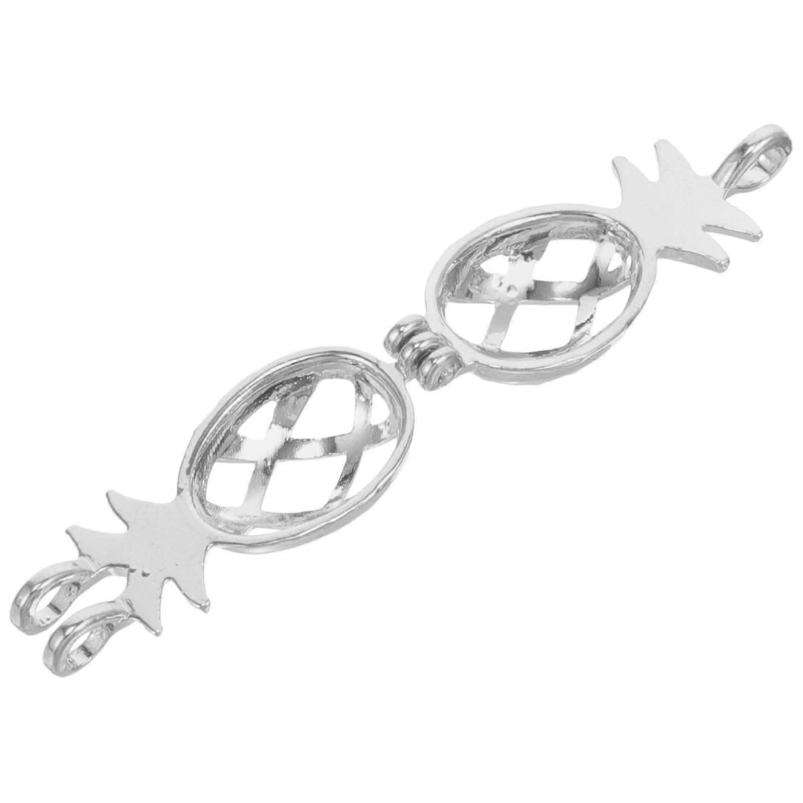 Pineapple Pendant Copper Charm for Decoration Elegant Silver Necklace