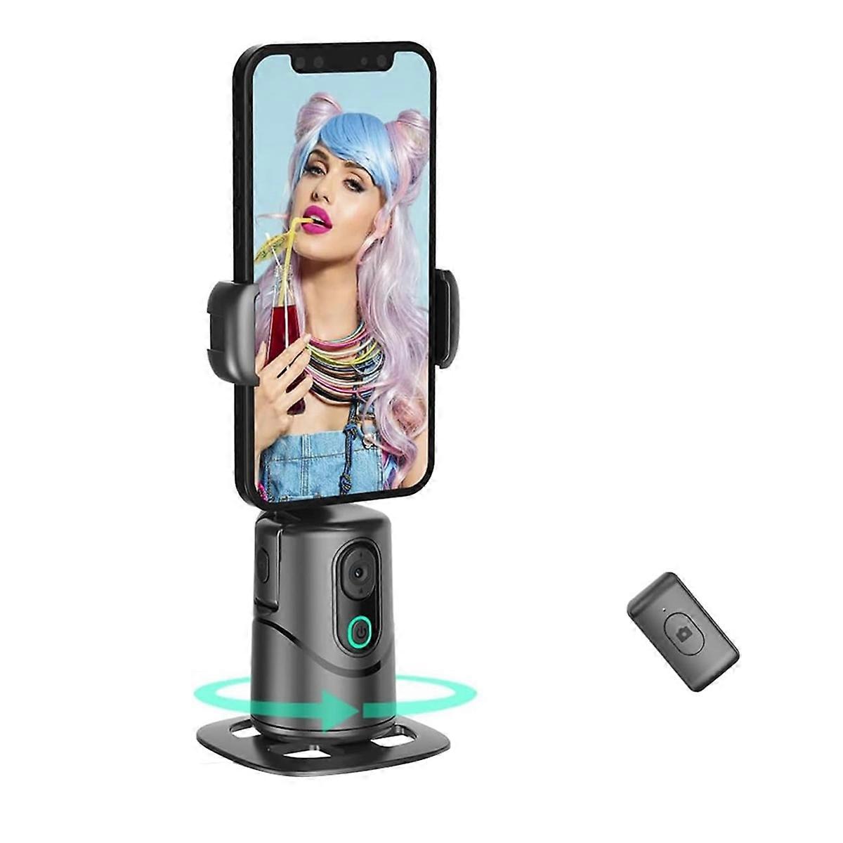 Auto Face Tracking Phone Camera Gimbal ,No App Required,360 Rotation Phone Camera Stand with Remot
