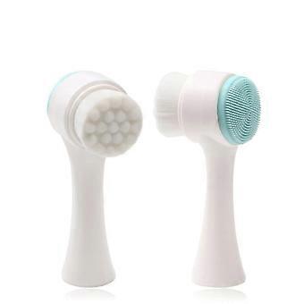 2 stk ansiktsbørste er egnet for eksfoliering og rensing.double-sided silikon rensing scrubber