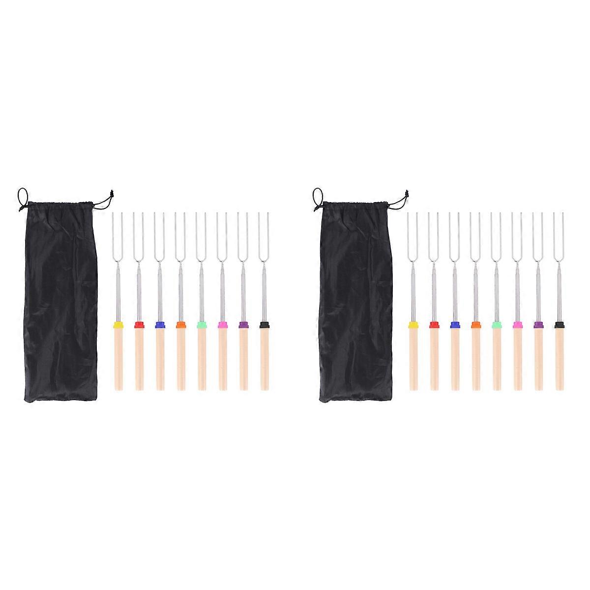 Marshmallow Roasting Sticks fork Telescoping for Sausage Hot Dog B