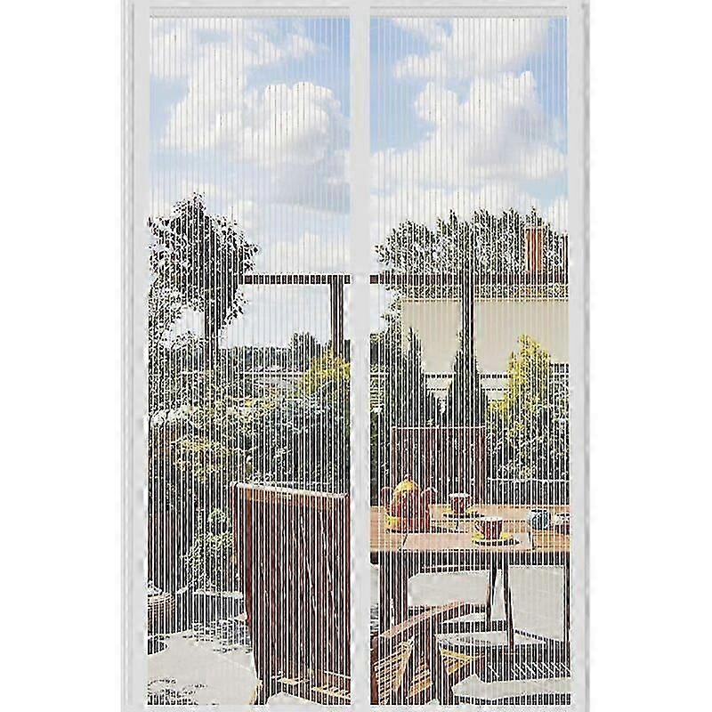White Magnetic Mosquito Net Door - 150x240cm No Drilling Insect Screen Curtains