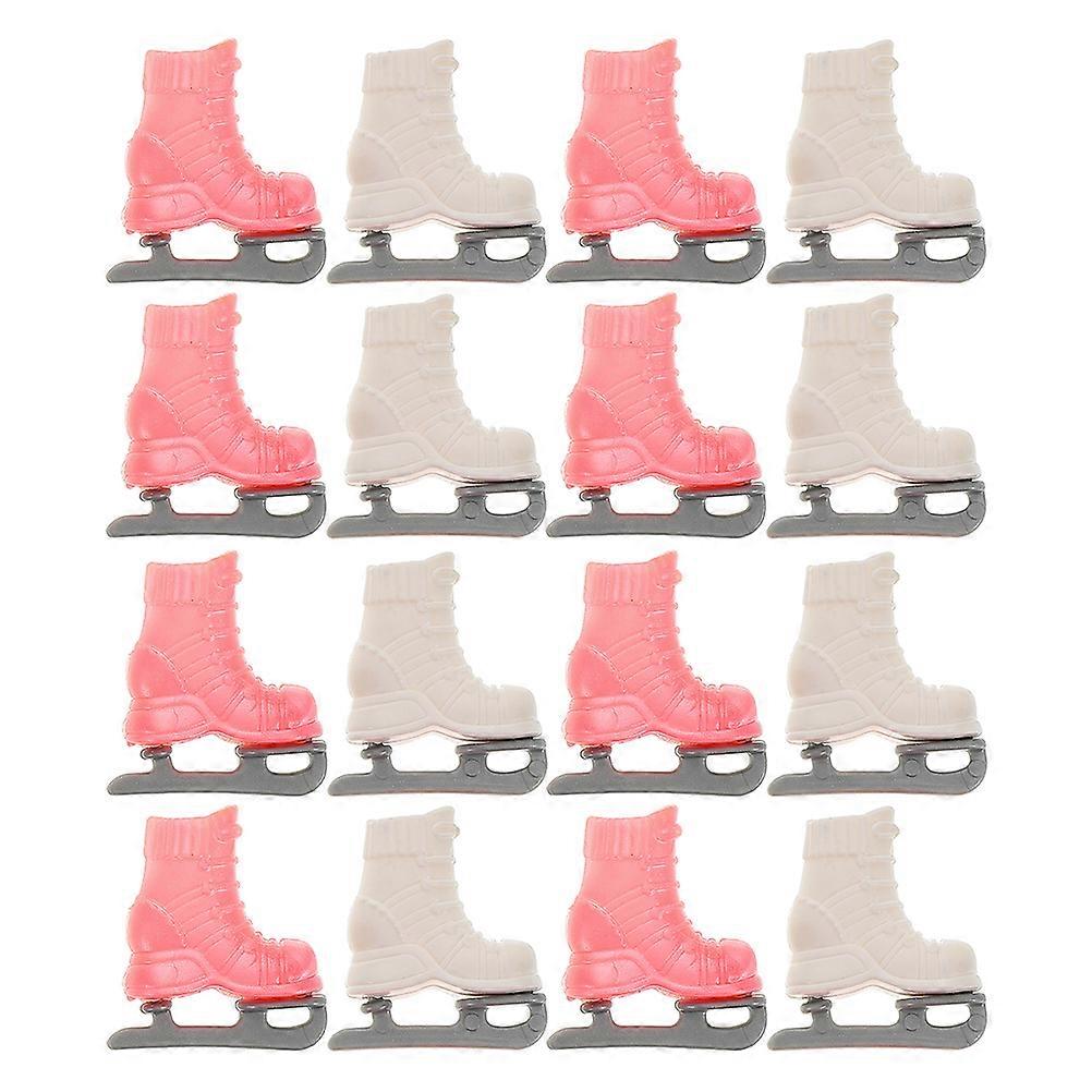 Mini Roller Skates for Dolls – 8 Pairs Cute Tiny Four Wheel Skating Shoes Accessories for DIY Dollhouse Decorations – Stable Balanced Design for Easy