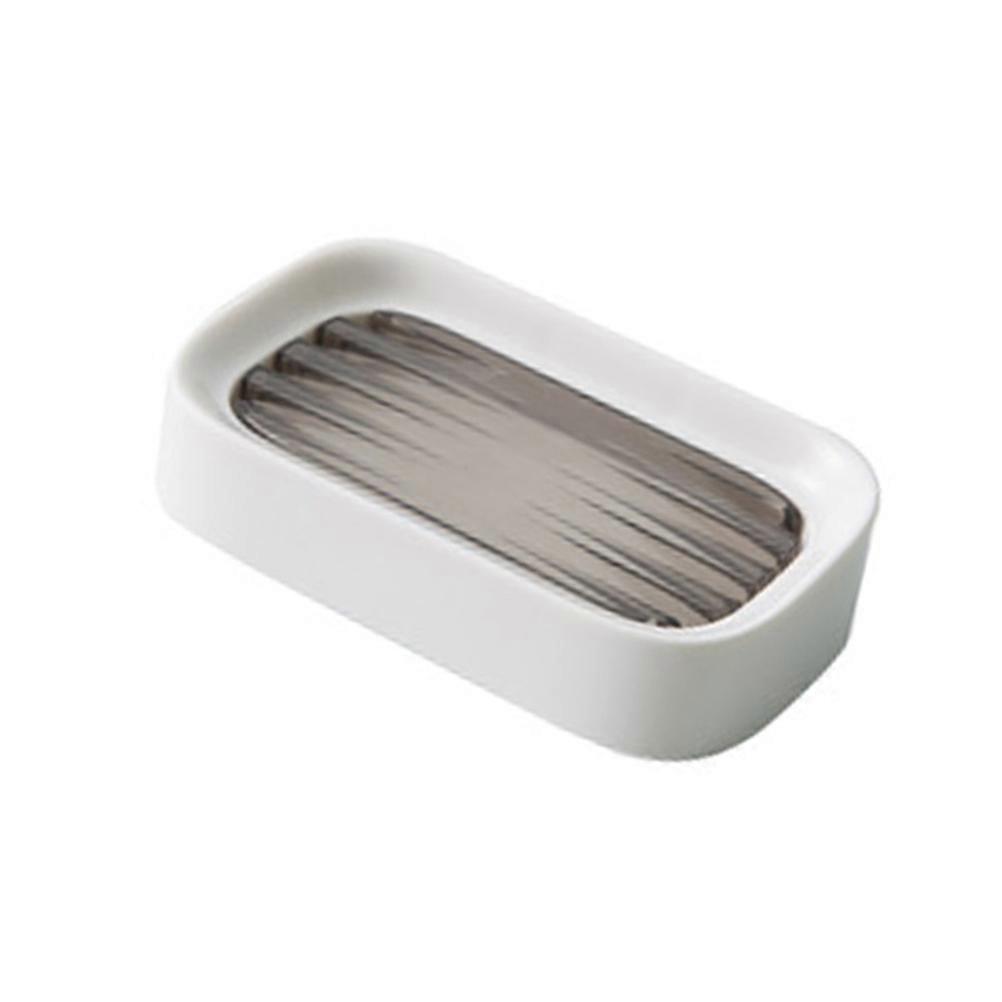 Self Draining Soap Dish Wall Mount Double Layer Bathroom Tray Extending Soap Life Coffee 12.6x7.5x3cm 1Pack
