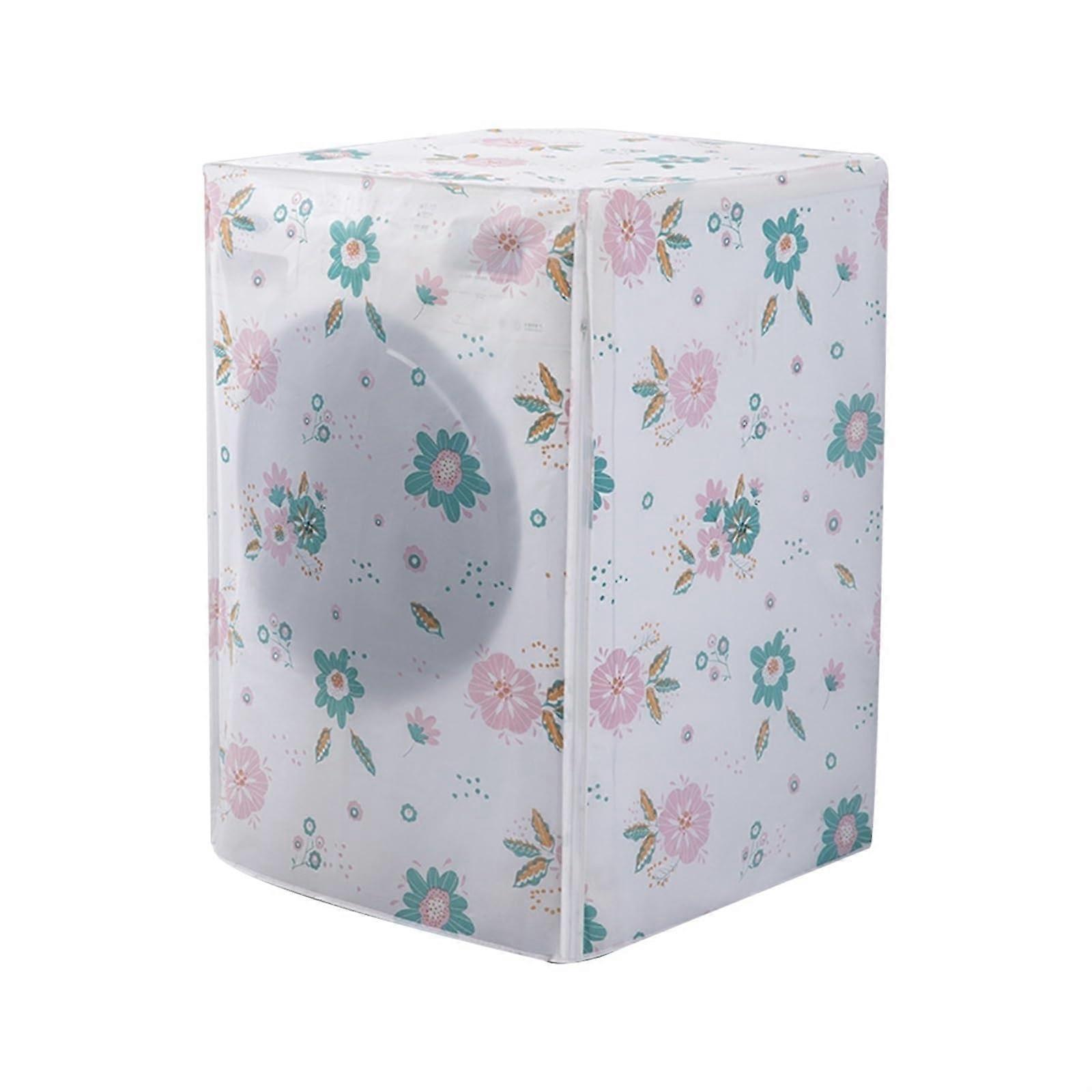 Washing Machine Cover Front-Load Pink Flower Geometric Design 63x62x85 cm Dustproof for Front-Load Washing Machines