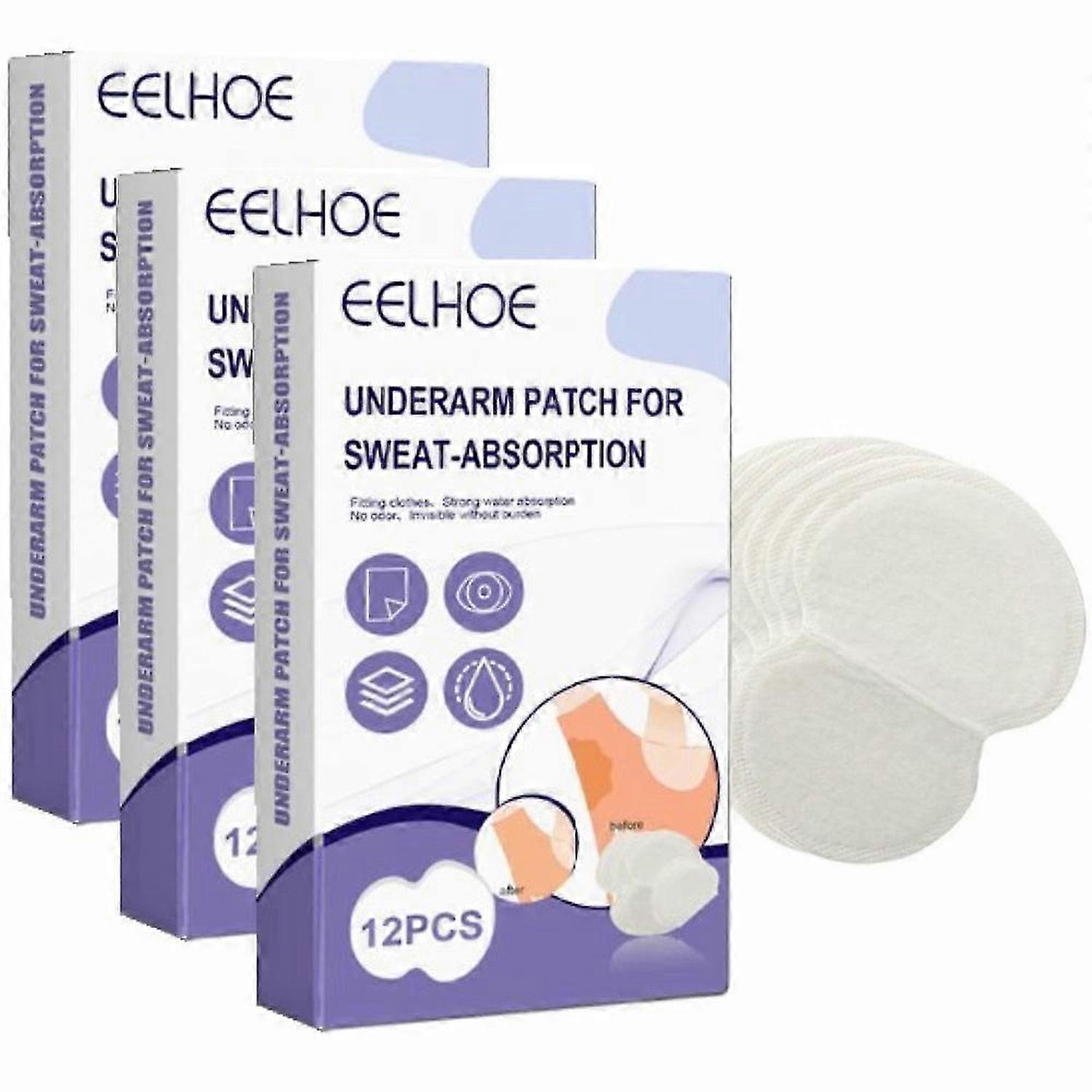 36x Coussinets de sueur jetables Patchs Anti-transpirant Aisselle Aisselle Garde Feuille
