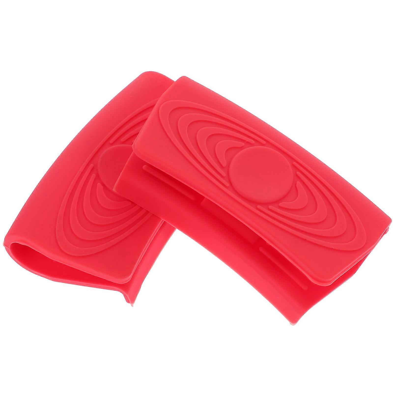 Silicone Wok Handle Covers Heat Resistant Pot Grip Sleeves Slip Proof Cookware Handle Protectors for Safe Handling Skillets Pots Kitchen Use