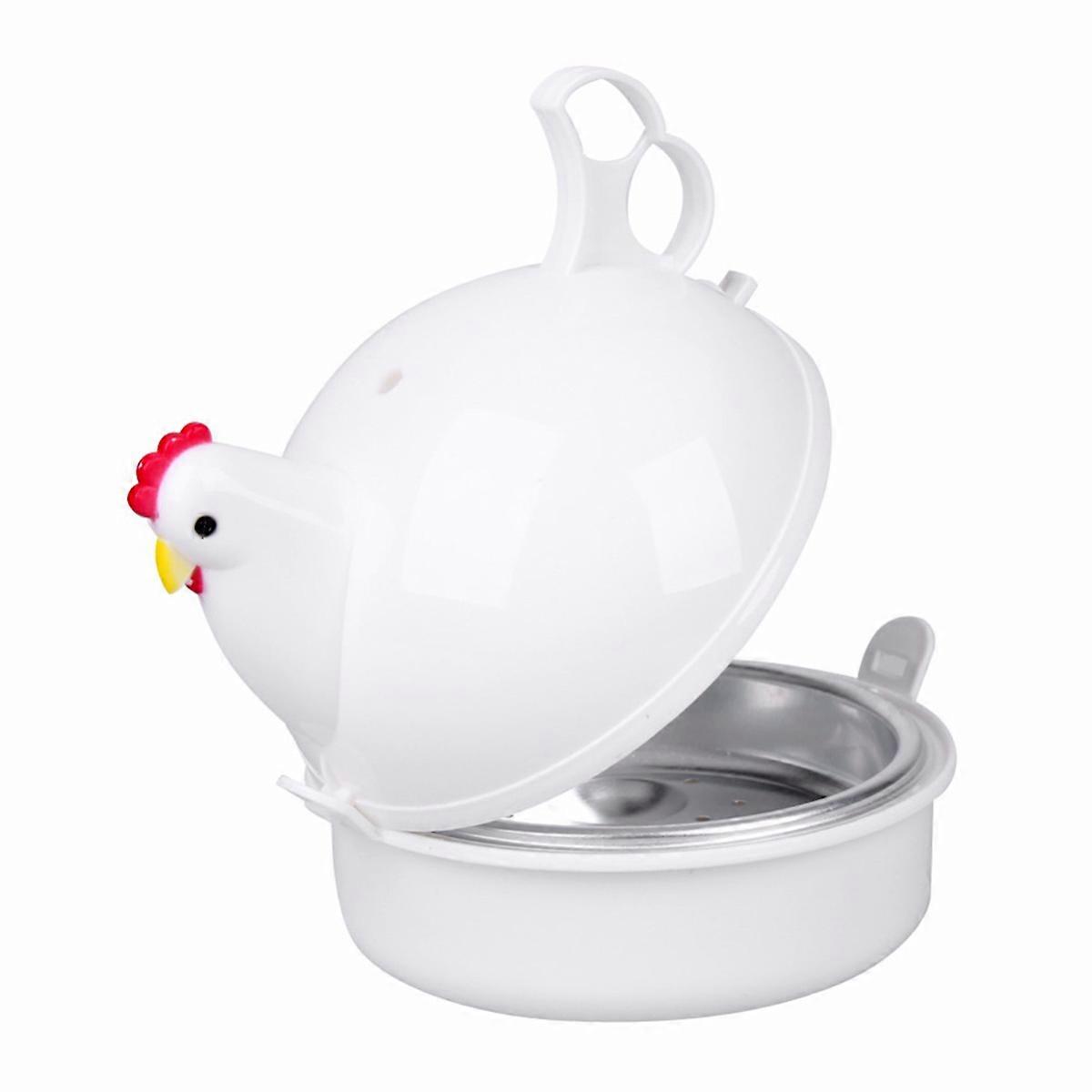 Micro Egg Boiler Chicken Shape Microwave Egg Boiling Kitchen Tools White 1Set