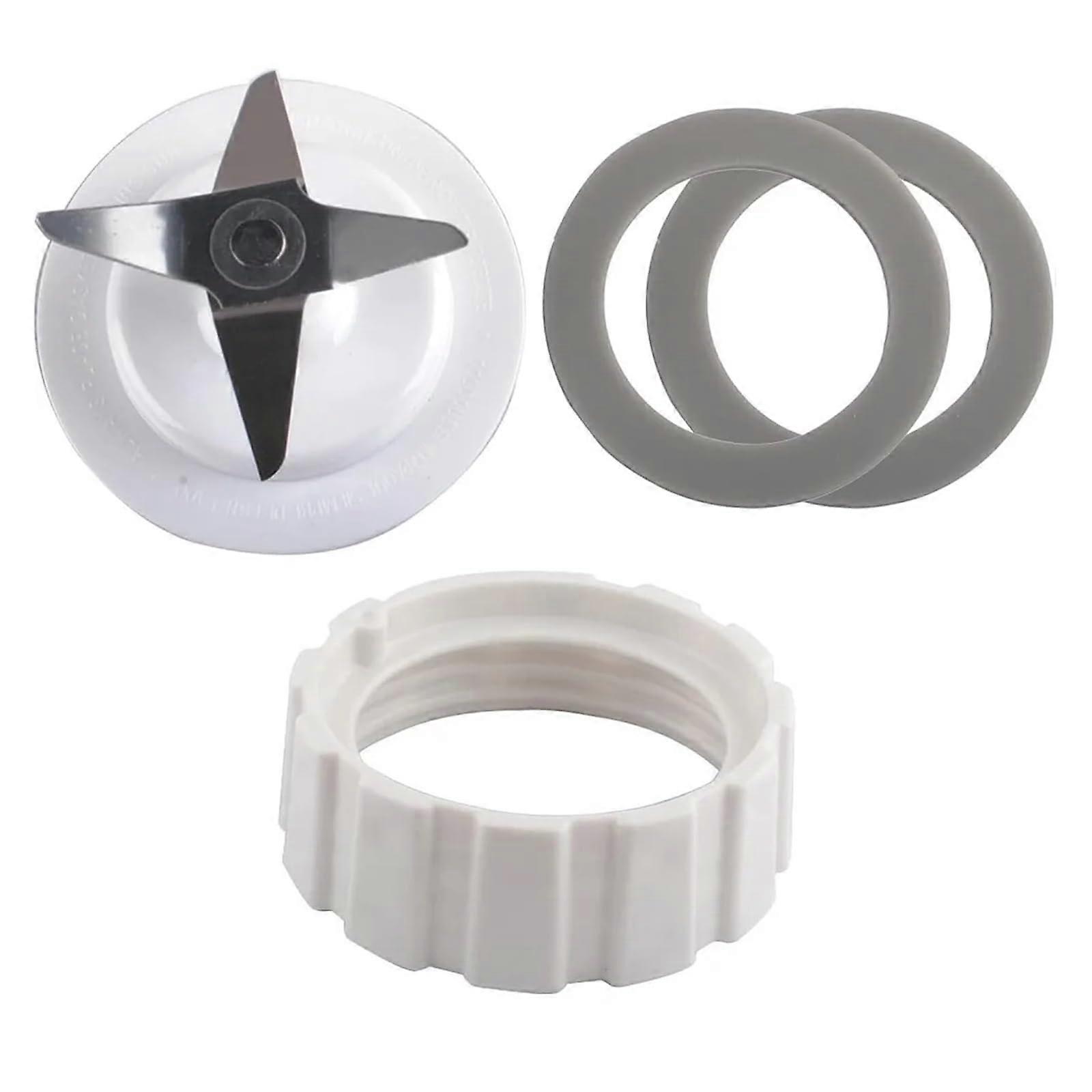 Blender Blade Replacement Part with Nut and Rubber Disc, Compatible with Various Models, White, Durable Material