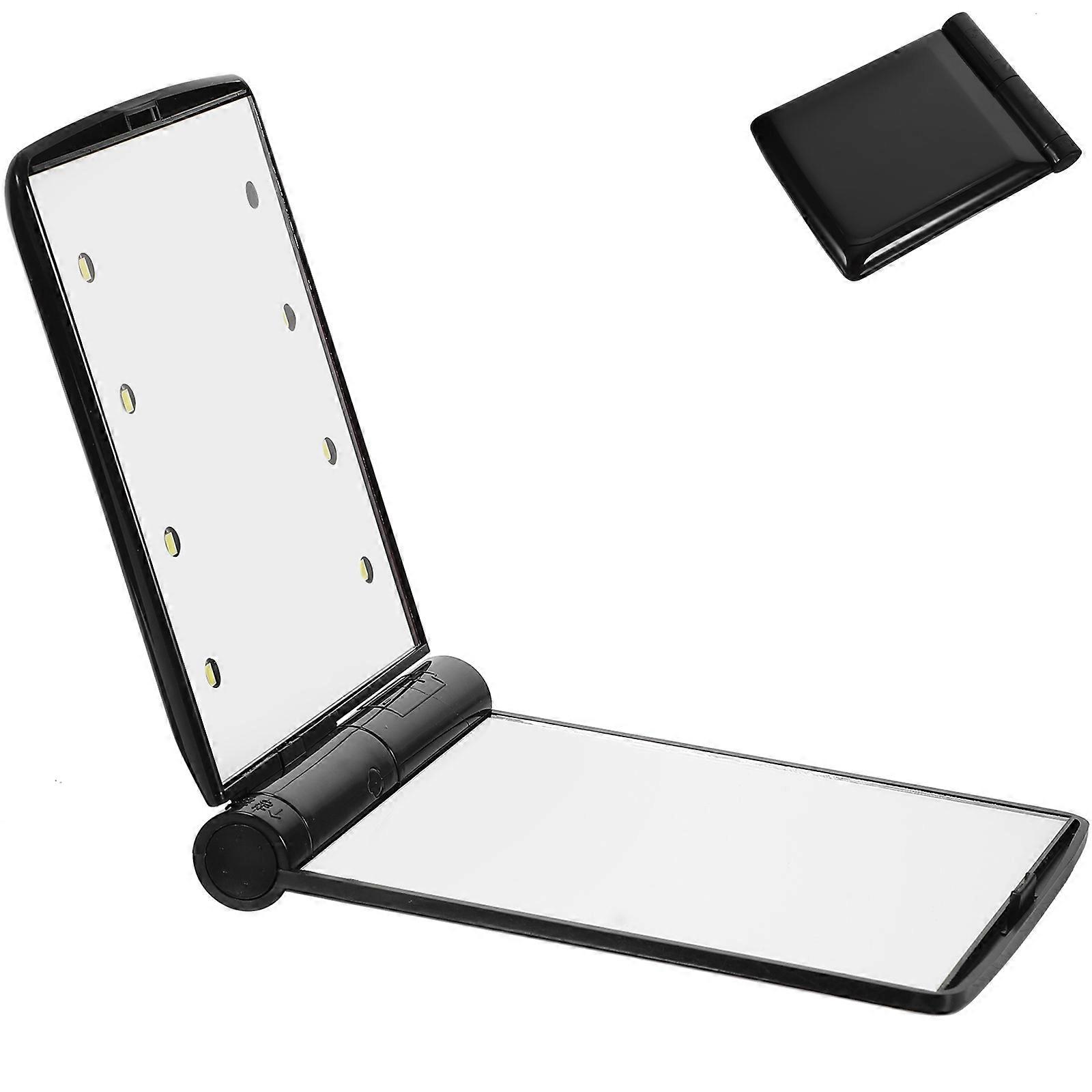 Foldable LED Makeup Mirror, Two Sided Handheld Cosmetic Mirror with HD Surface and Glossy Finish for Travel and Outdoor Use