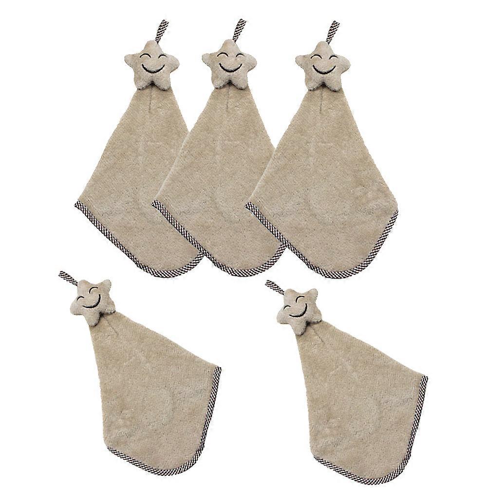 Small Square Towel Fade Resistant Hanging for Home Users in Beige 5Pcs