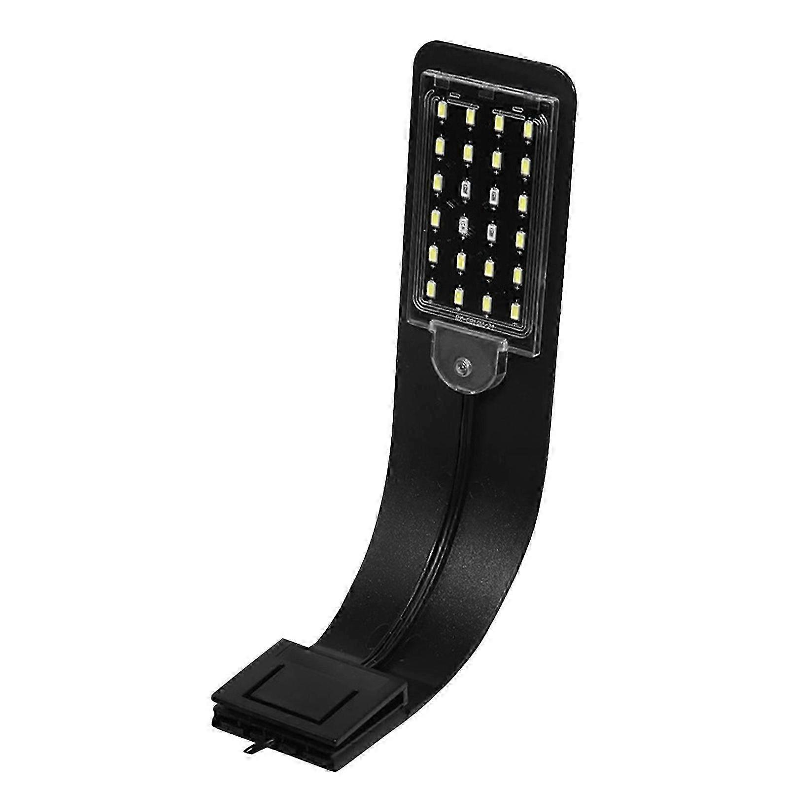 Adjustable High Brightness Energy Saving LED Clip Light for Fish Tanks, Suitable for Various Aquariums X5 Black Shell(Full White Round Inser