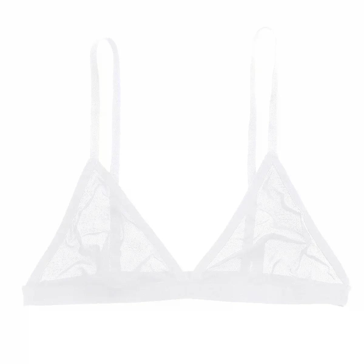 Naiset Seksikäs Läpinäkyvä Mesh Rintaliivit Langaton Vuoriton Kolmio Bralette Alusvaatteet Pehmeät alusvaatteet Pari peliä Rintaliivit Yöasut