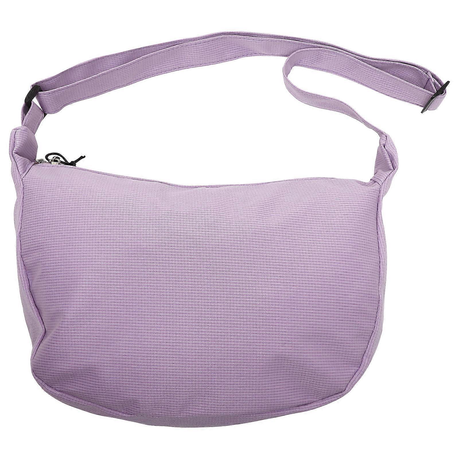 Tote Bag Large Capacity Women Travel Daily Use Rectangular Simple Purple 32X23X7CM Hand-washable Reusable 1Set