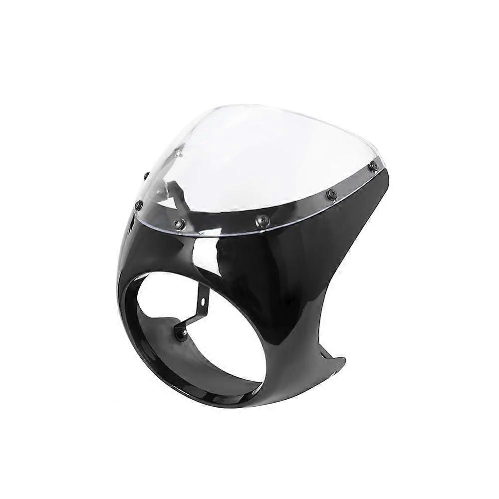 7 Inch Motorcycle Headlight Shadow Fairing Glossy Black Tail Cover with Anti-Fall Protection Compatible Accessories