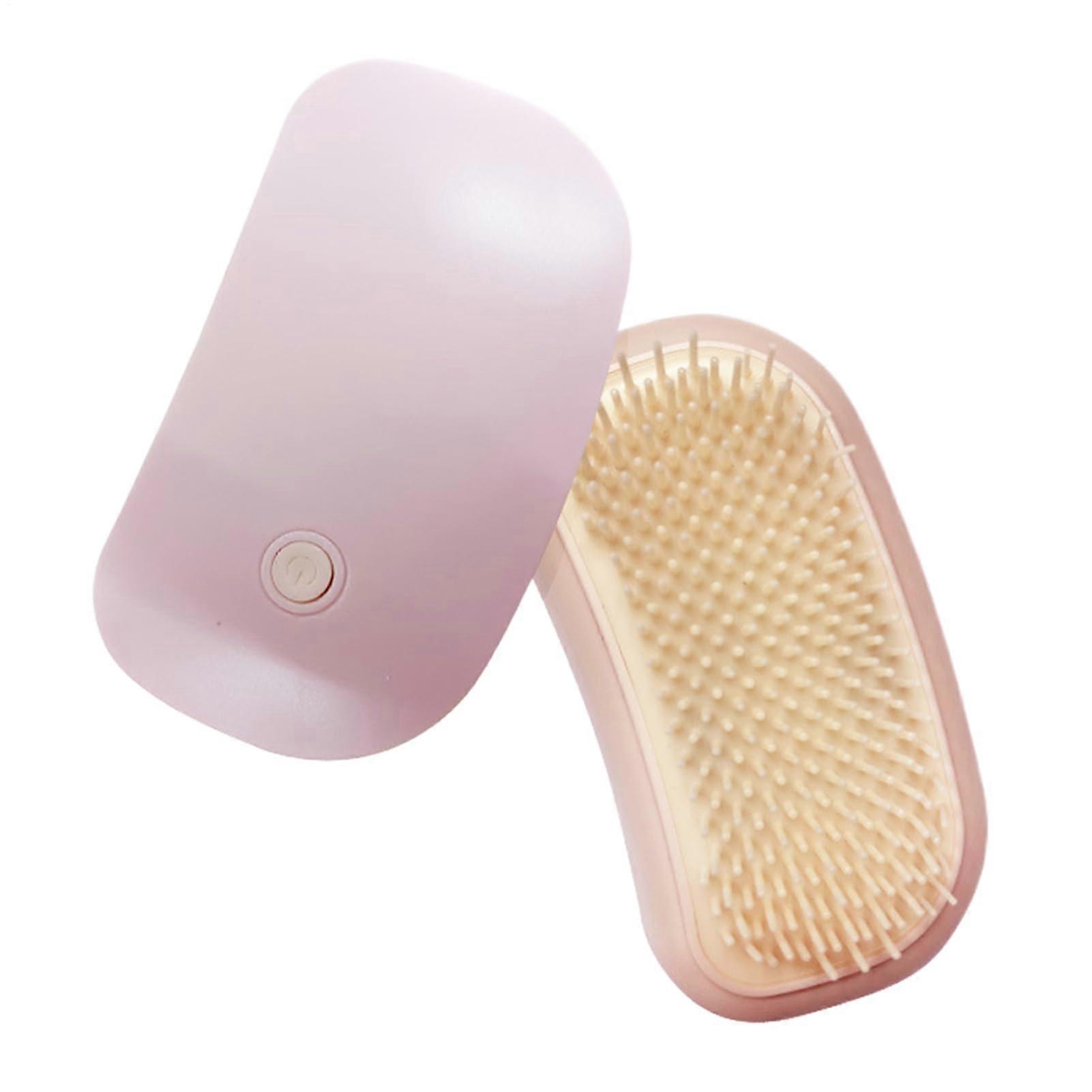 Electric Head Massager, Scalp Massage with Vibration  Portable Handheld Comb for Headaches, Tension, Pink