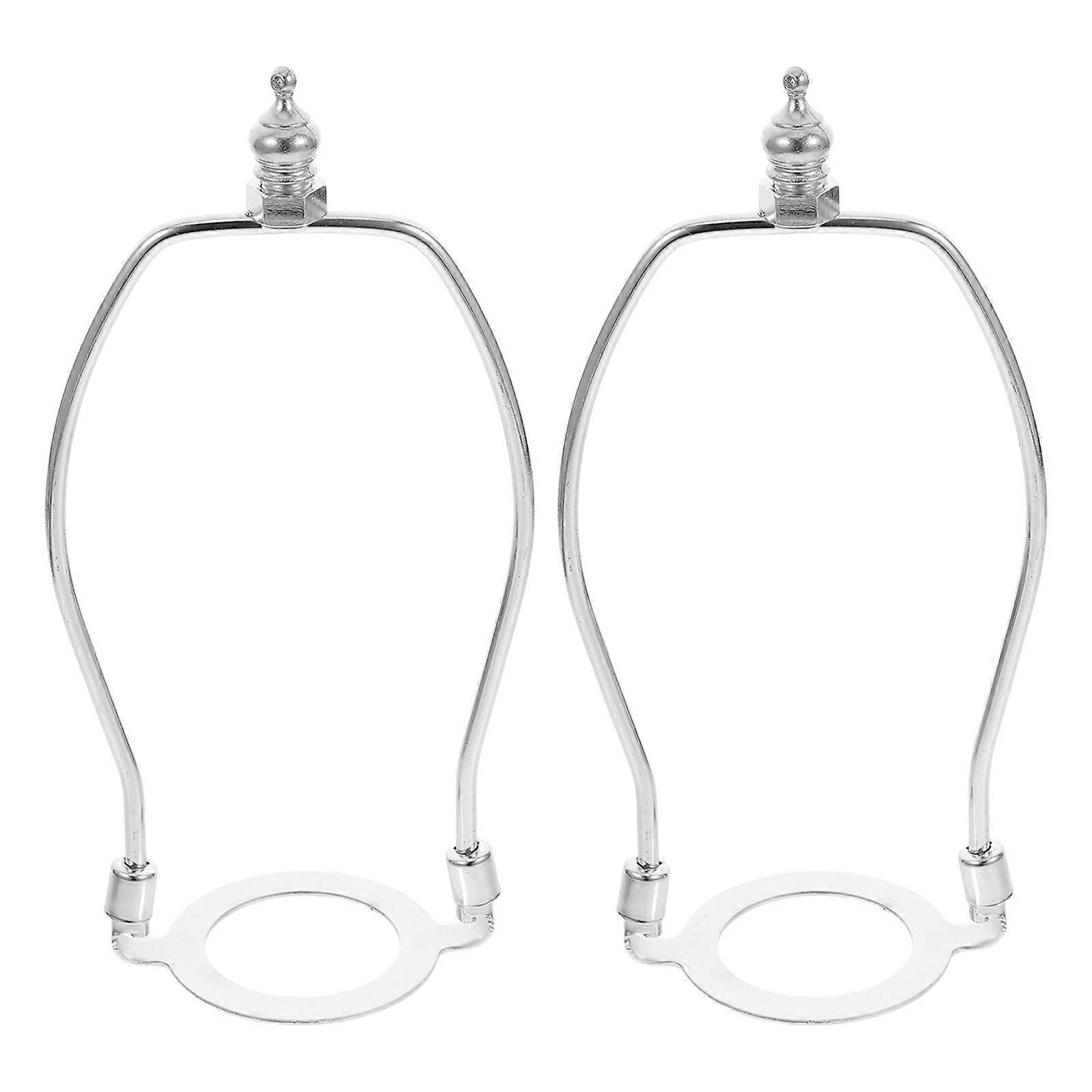 2pcs Lamp Shade Holder Bracket with Harp and Finial for Table and Floor Lamps – Chrome Finish Replacement Parts for DIY Repair and Stylish Lighting