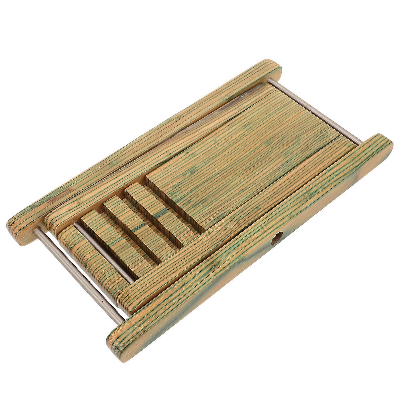 Fold Up Step Stool Guitar Footstool Adjustable Height Rectangular Shape Bamboo Material For Classical Acoustic Guitar Part 1Set
