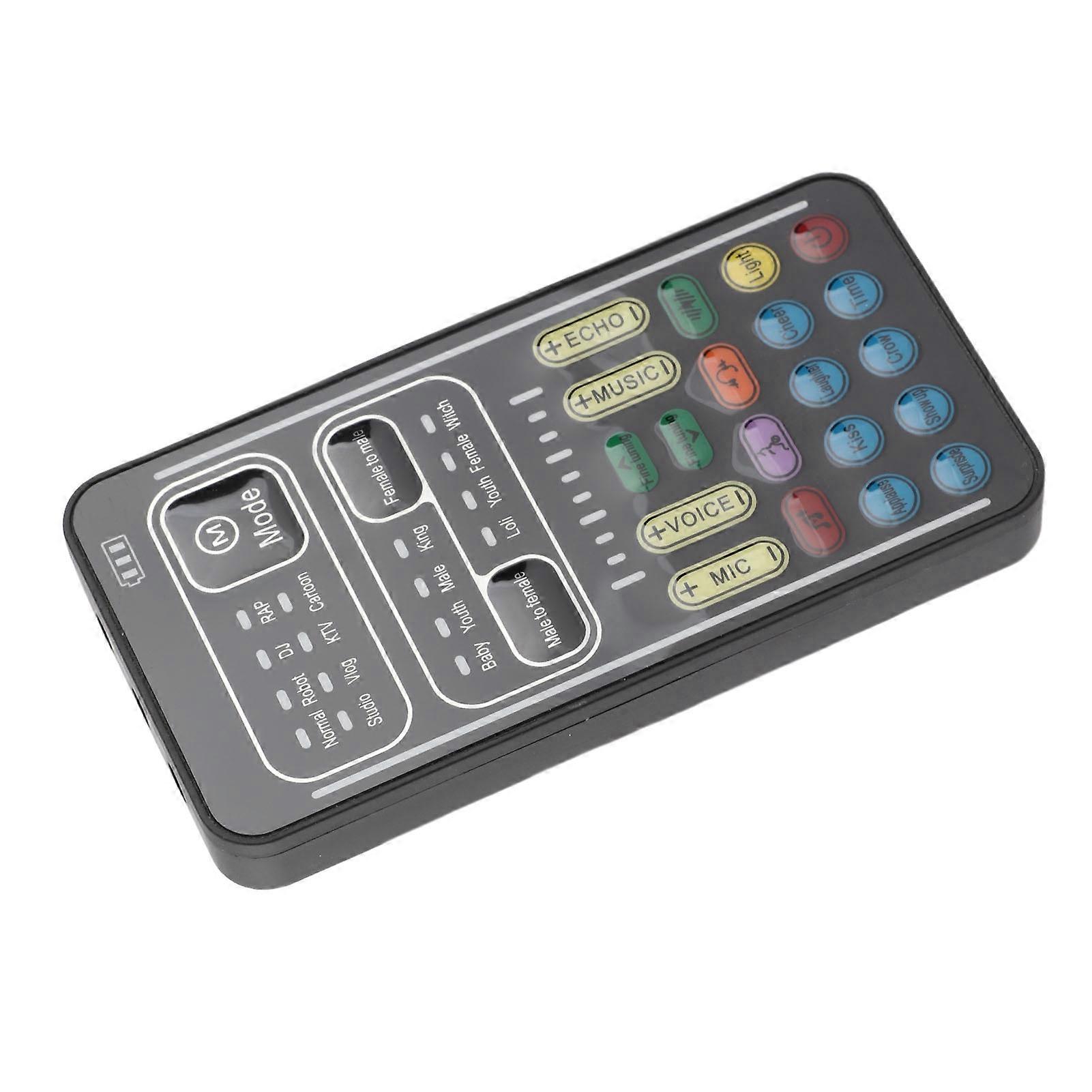 Voice Changer ABS Handheld Portable Multifunctional Sound Disguiser with 8 Sound Effects for Mobile Phone Computer Black 