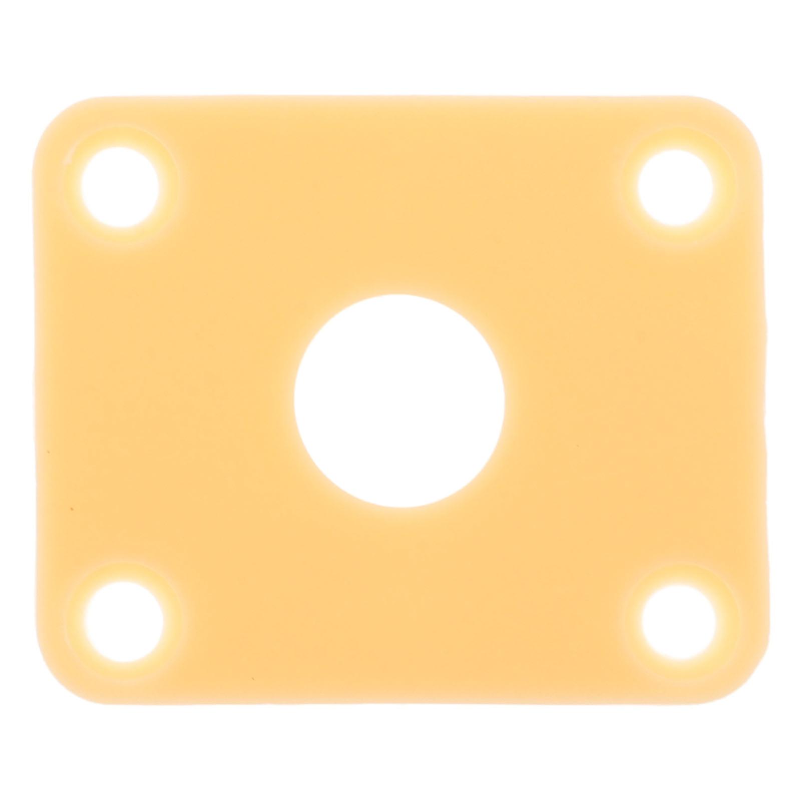 Electric Guitar Parts Input Jack Plate Home Practice Abs Material 3.40X2.80X0.10CM Yellow 1Pack