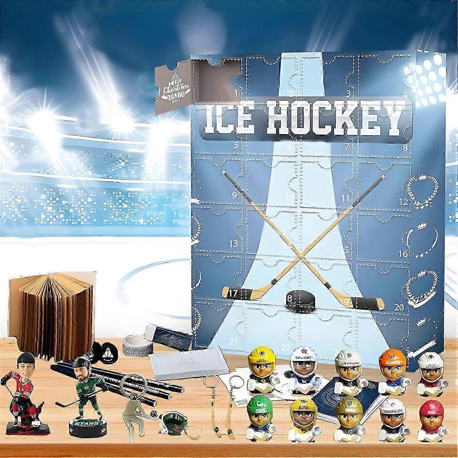 Hockey Advent Calendar 2024, 24 Days Christmas Countdown Advent Calendar, Ice Ball Decoration Miniature Keepsake, Xmas Gifts for Ice Ball Lover, Chris