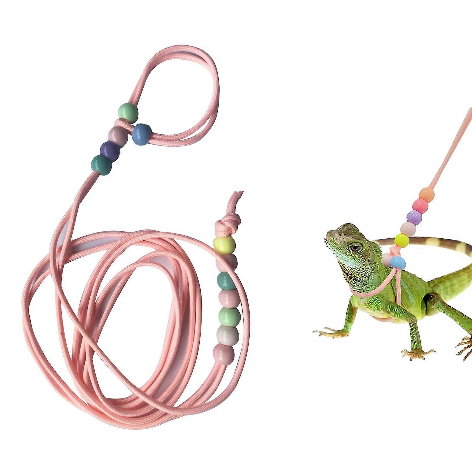 Adjustable Lizard Leash Lizard Harness Lizard Leash Luminous Lizard Leash (pink)(Pink)