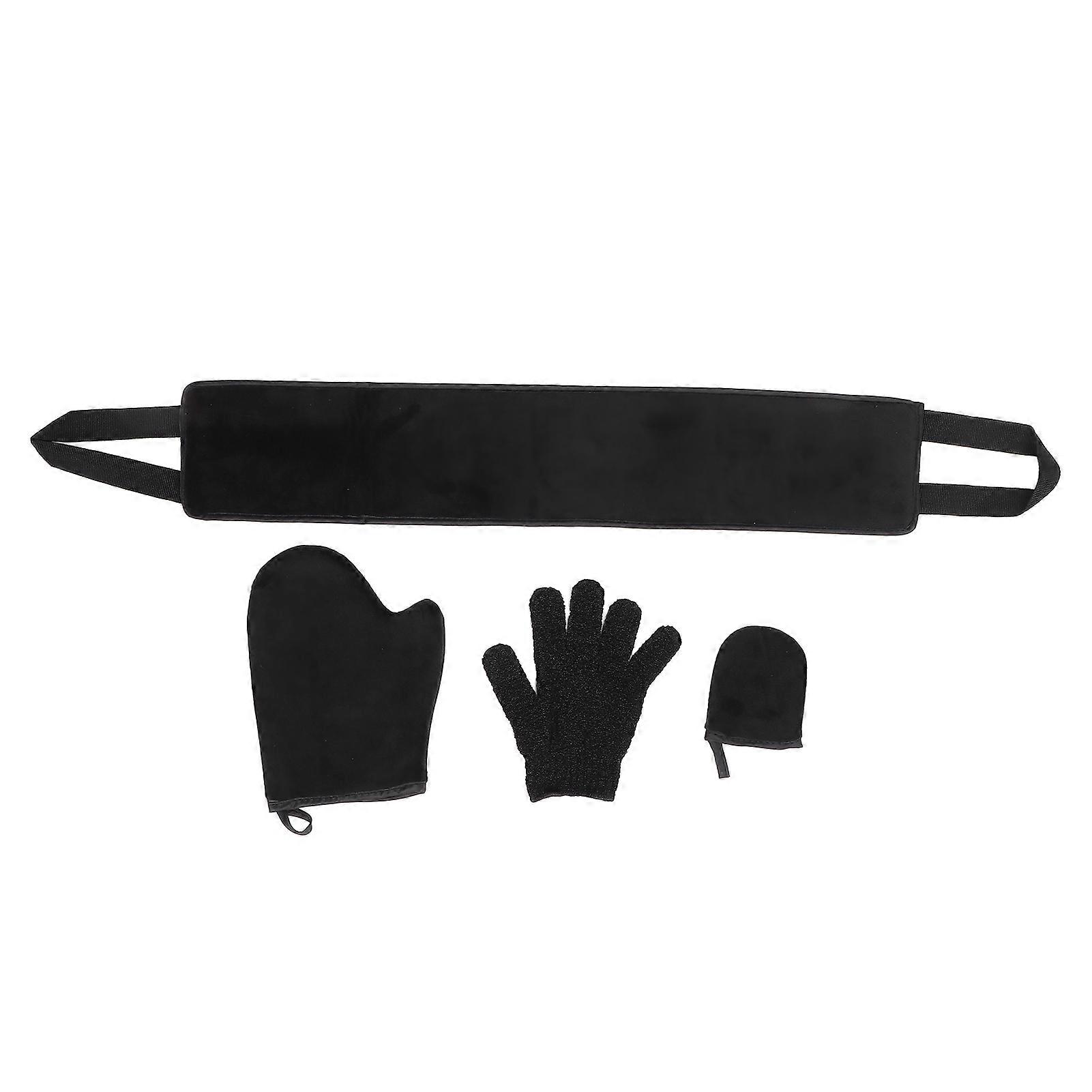 4pcs Self Mitt Applicator Kit Soft Sponge Tanning Cream Lotion Mousse Oil Back Application Band