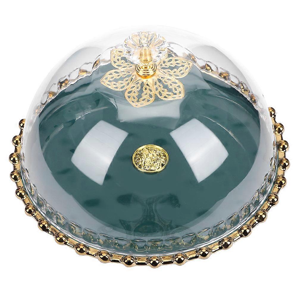 Cake Plate Ceramic Material Insect Proof Suitable For Banquets Green Color 24.5x19cm Size 1 Set