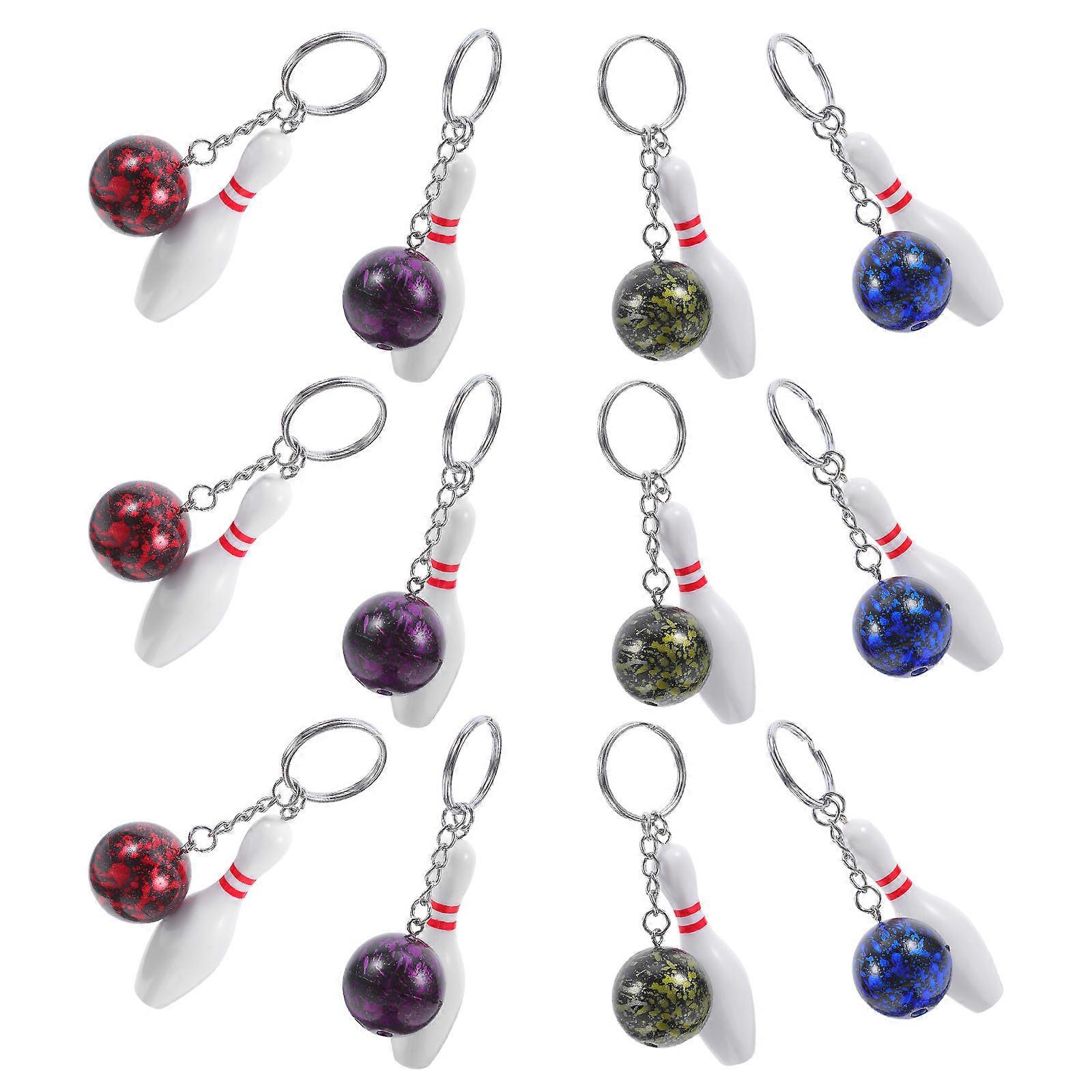 Ball Chain Key Chain Blue Decorative For Family Holiday 12Pcs