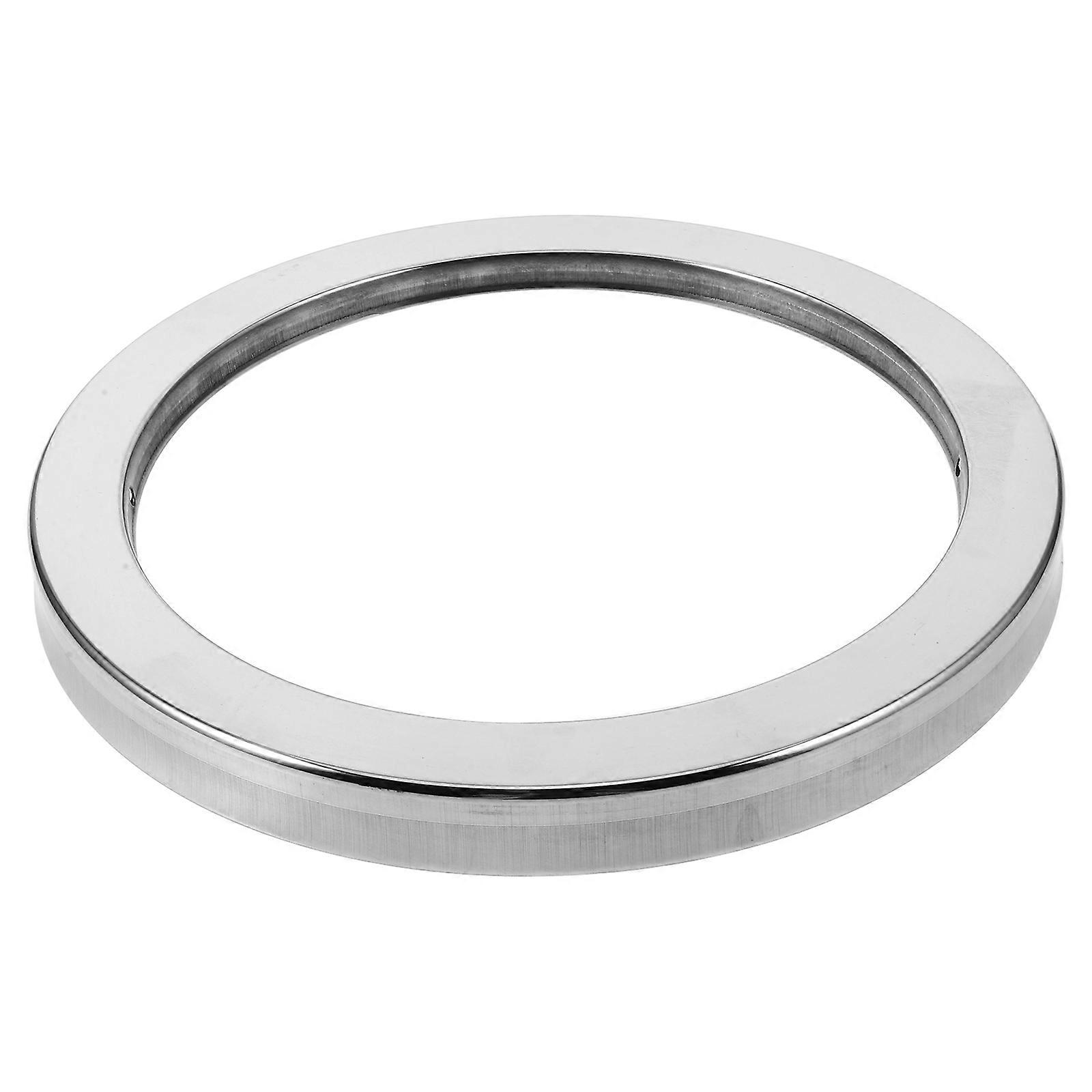 Trash Can Grommet Stainless Steel Recessed Design Space-saving Swing Lid For Kitchen Trash Can Silver 10x10x0.9in 1Pcs