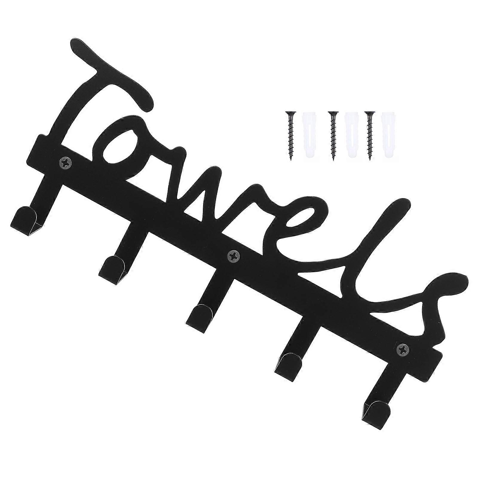 Iron Wall Hanging Rack for Home Black Strong Storage Capacity Practical and Elegant Design