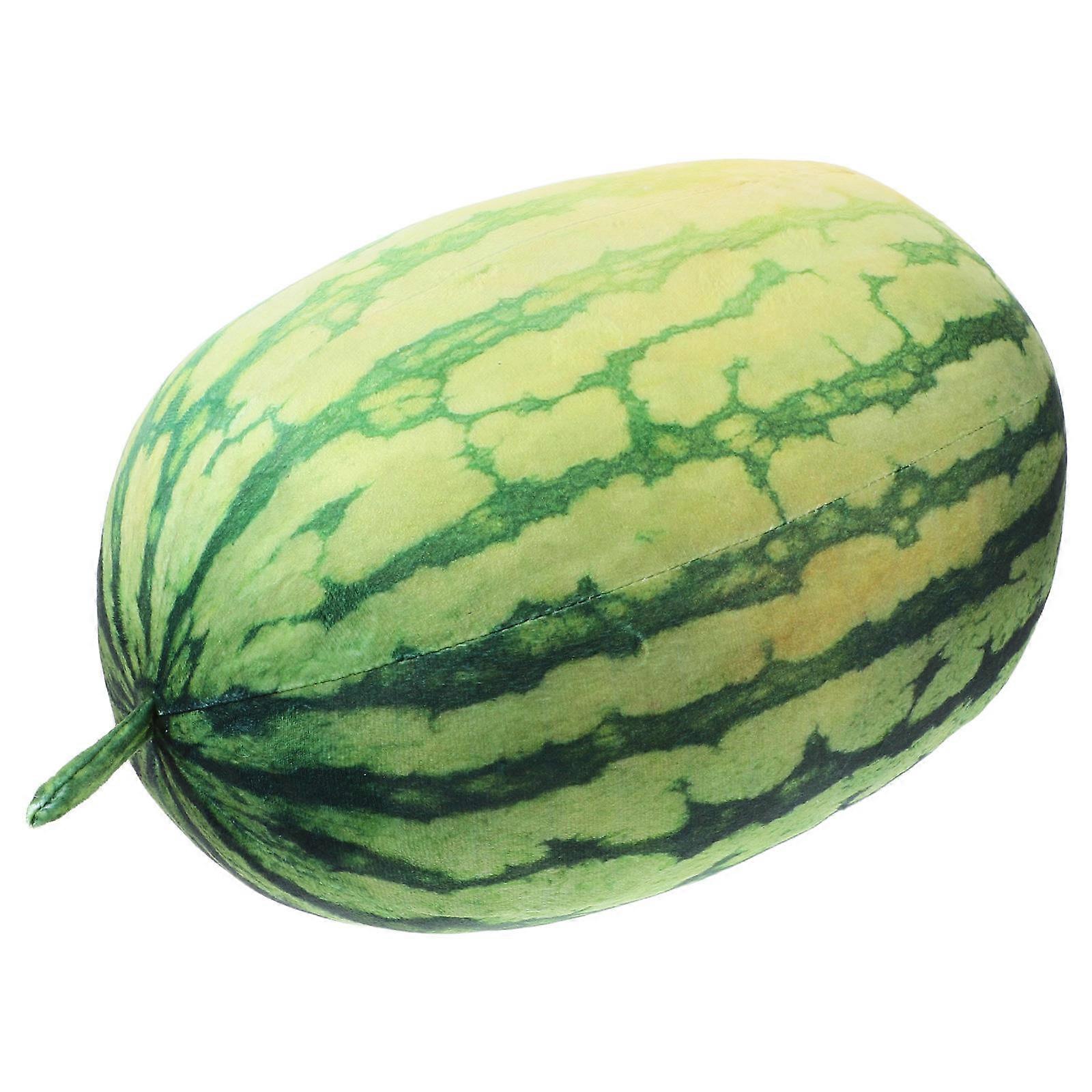 Cute Fruit Shaped Pillow Watermelon Plush Toy Home Decor Cushion Green 32.00X20.00X20.00CM Soft Squeeze Toy 1Set