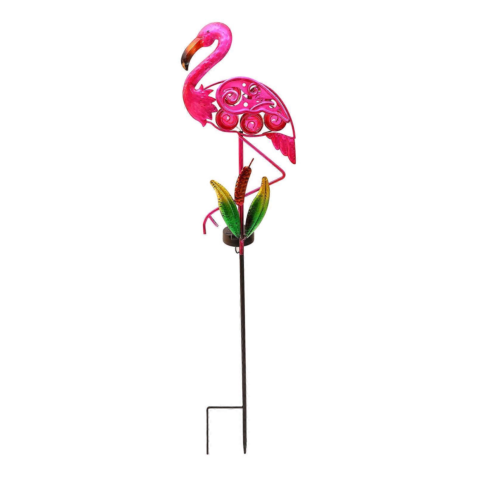 1pc Solar Powered Flamingo Lawn Stake Light Garden Ground Lighting Outdoor Use