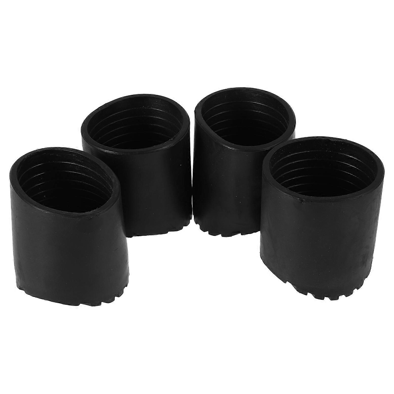 Ladder Protection Non Slip Rubber Pads Stability Round Design For Step Protection Telescopic Ladders Black 4Pcs