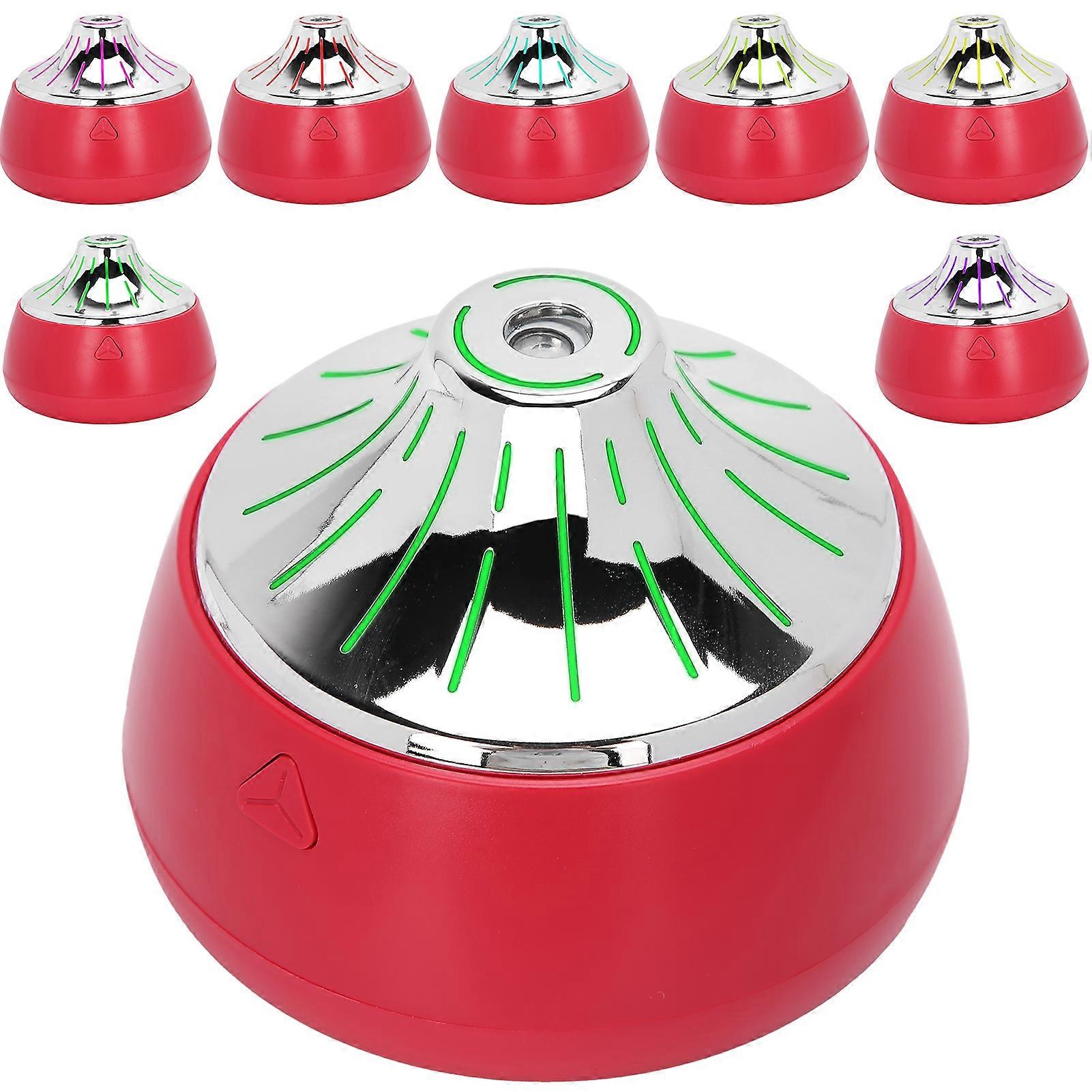 200ml Air Humidifier USB Charging Aromatherapy Diffuser Desktop Light Mini Mist Maker(Red Silver )