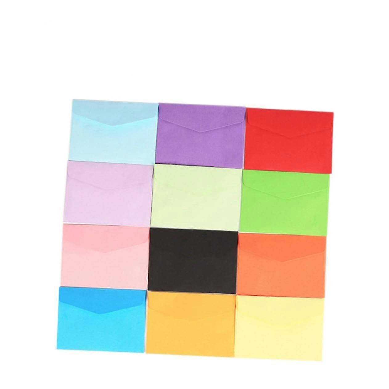 100 Mini Neon Envelopes in Various Colors - Colorful Small Envelopes for Cards, Thank You Notes, and Invitations