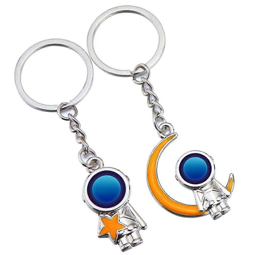 1 Pair Astronauts Keychain Funny Spaceman Key Chain Key Ring Backpack Bag Decor Couple Gift
