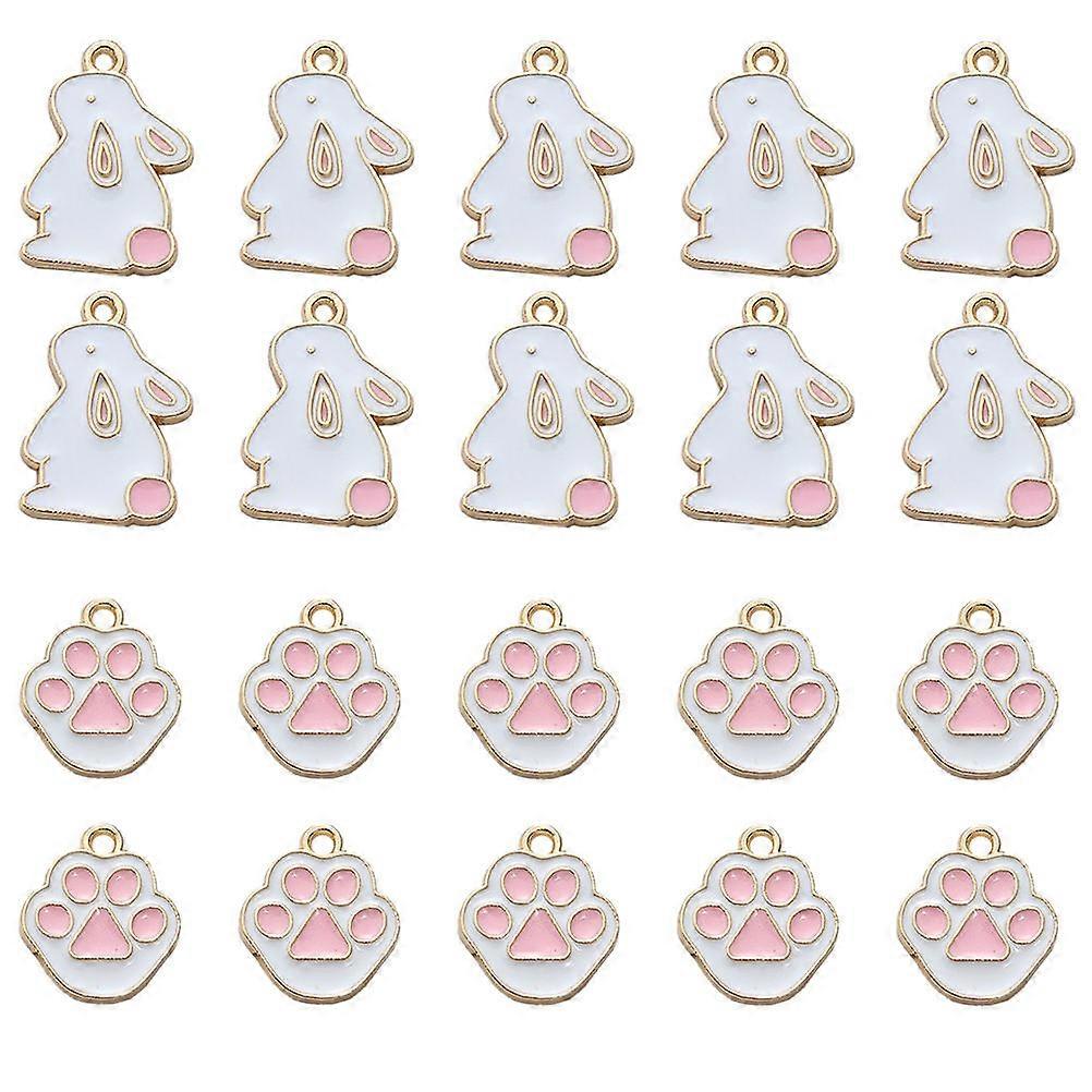 Claw Shape Bunny Diy Hanging Ornaments Lightweight Craft Rabbit Pendant 2.1x1.5cm