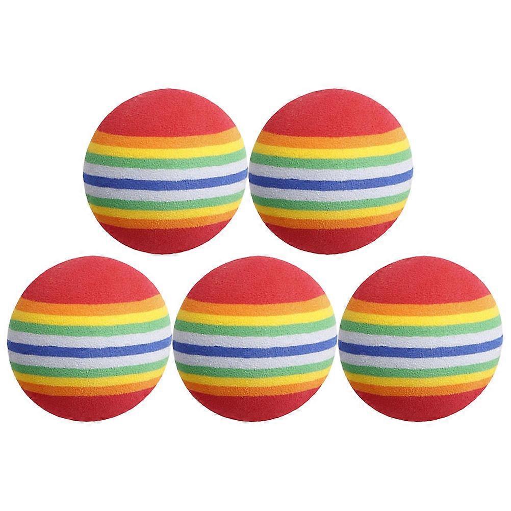Pet Toy Elastic Ball Cat Balls For Indoor Cats Rainbow Color Exercise 3.5x3.5cm EVA 5Pcs