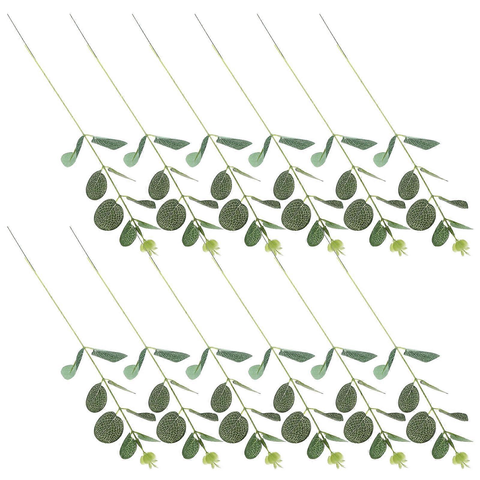 20 Pcs Assorted Eucalyptus Leaf Cake Inserting Toppers for Birthday and Holiday Decor