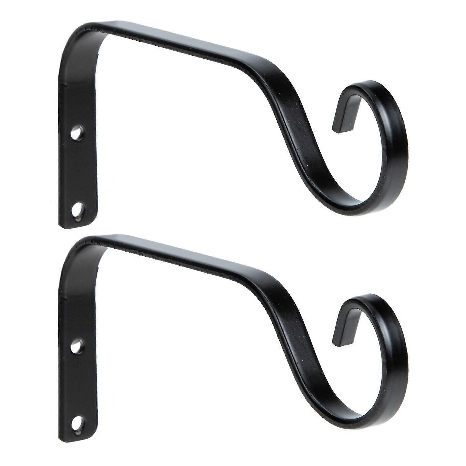 Iron Wall Mounted Upturned Hooks for Hanging Planters, Flower Pots, Lanterns, String Lights, and Bonsai – Heavy Duty Curved Garden Brackets for