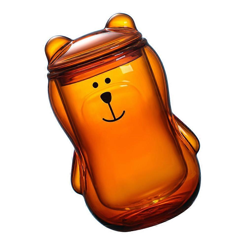 Reusable Coffee Cups Multi-Purpose Bear Glass Cup Home Use 14.5x7cm 1PC