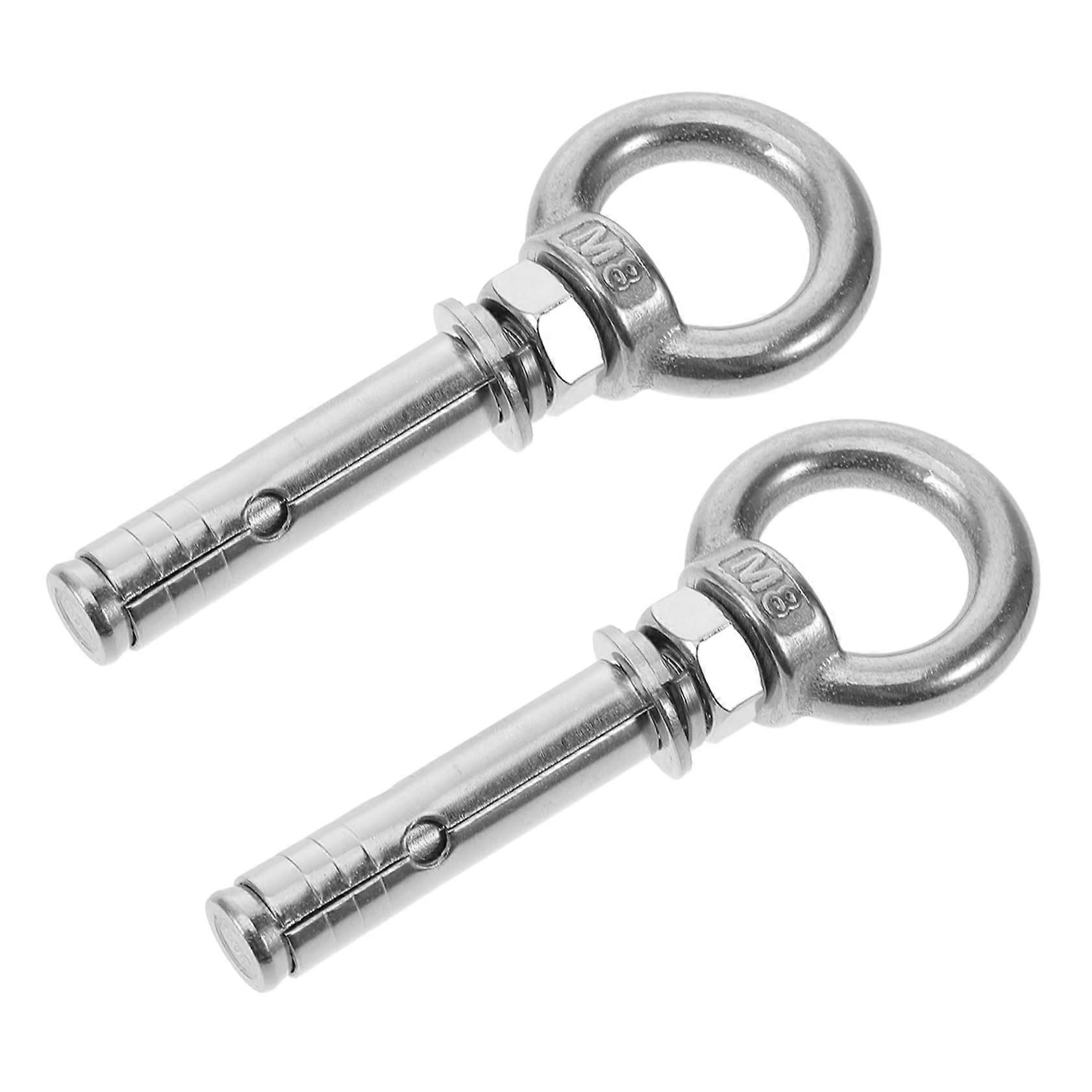 2 Pieces Hanging Bolt Ring Screws for Hammocks and Swings, Robust Safety for Garden and Indoor Spaces